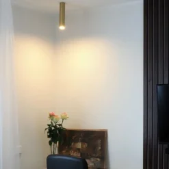 Faretti Da Soffitto-Selezionato da Mazzolaluce Faretto cilindro da soffitto oro ottone