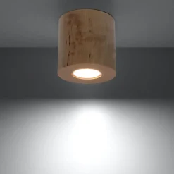 Faretti Da Soffitto-Selezionato da Mazzolaluce Faretto cilindro in legno da soffitto per interni