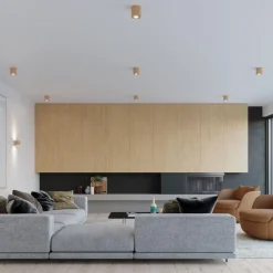 Faretti Da Soffitto-Selezionato da Mazzolaluce Faretto cilindro in legno da soffitto per interni