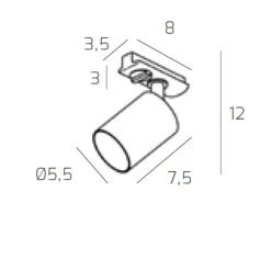 Illuminazione A Binario-Selezionato da Mazzolaluce Faretto cilindro oro orientabile per binario monofase gu10