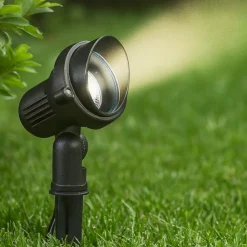 Faretti Da Esterno-Ideal Lux Faretto con picchetto da giardino terra pr1 small nero orientabile ip65
