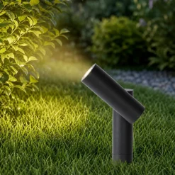 Faretti Da Esterno-Selezionato da Mazzolaluce Faretto con picchetto da prato giardino orientabile led 3000k ip65