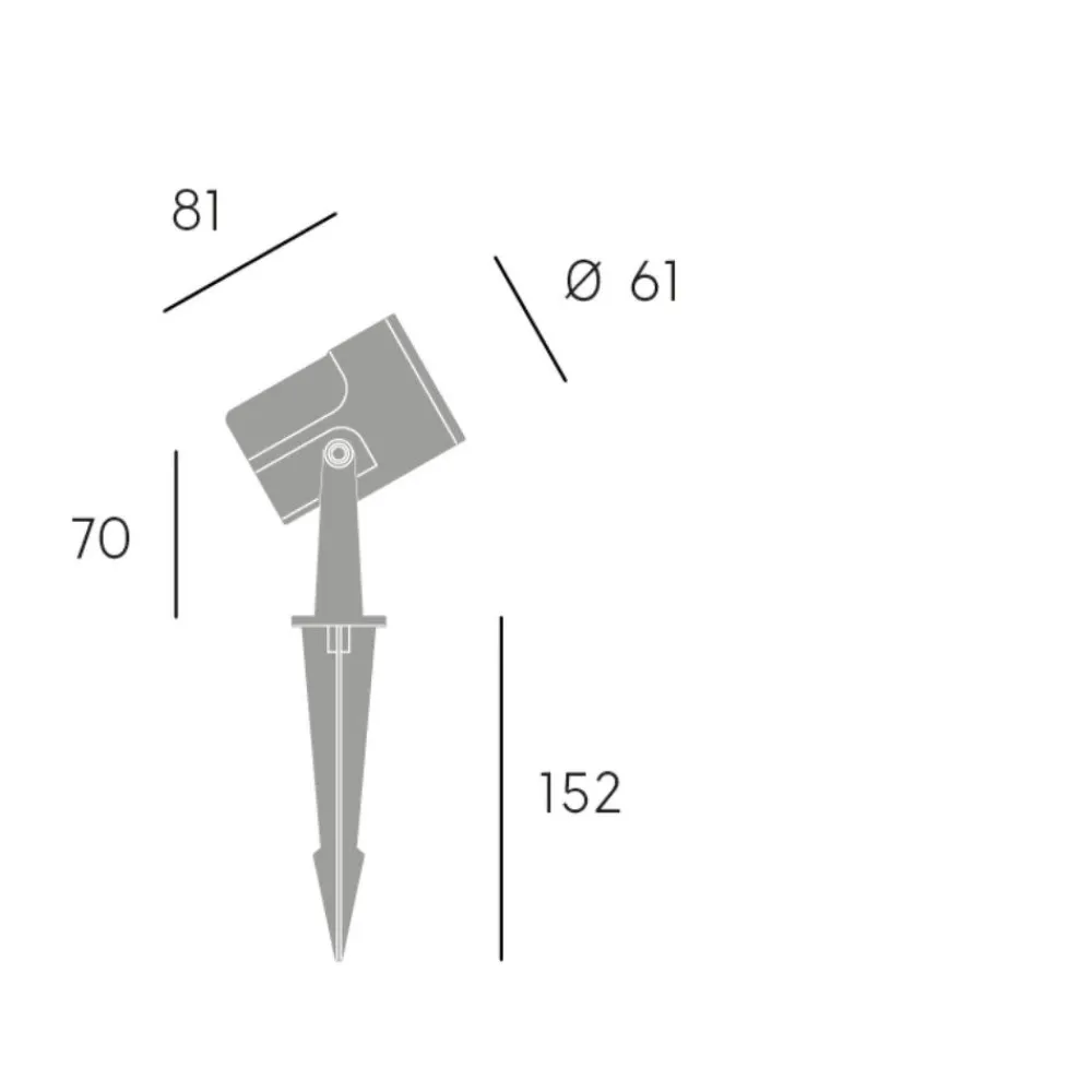 Faretti Da Esterno-Selezionato da Mazzolaluce Faretto con picchetto nero da esterno led 12w 4000k