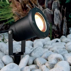 Faretti Da Esterno-Selezionato da Mazzolaluce Faretto con picchetto nero da giardino moderno orientabile