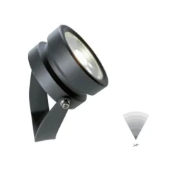 Faretti Da Esterno-Selezionato da Mazzolaluce Faretto con picchetto nero da esterno 9w 3000k ottica 24 ip65