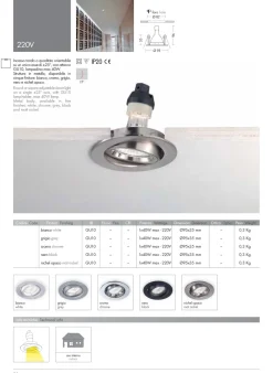 Faretti Da Incasso-Selezionato da Mazzolaluce Faretto cromato da incasso a soffitto rotondo gu10 orientabile