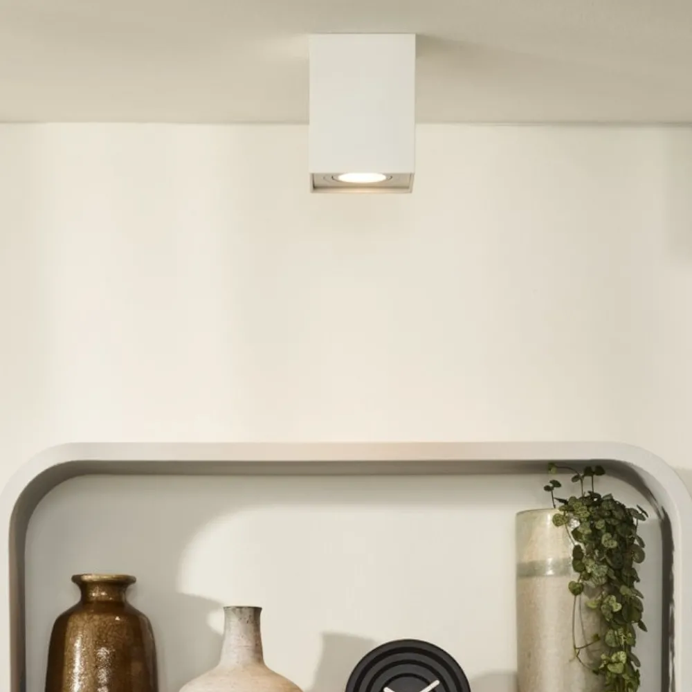 Faretti Da Soffitto-Selezionato da Mazzolaluce Faretto cubo a soffitto bianco orientabile