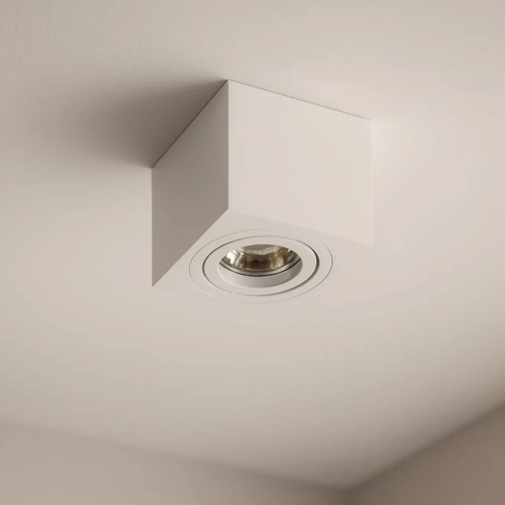 Faretti Da Soffitto-Selezionato da Mazzolaluce Faretto cubo da soffitto bianco orientabile