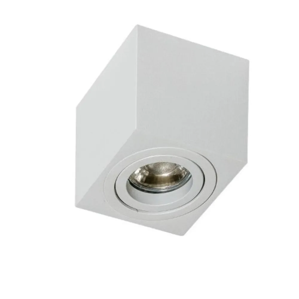 Faretti Da Soffitto-Selezionato da Mazzolaluce Faretto cubo da soffitto bianco orientabile
