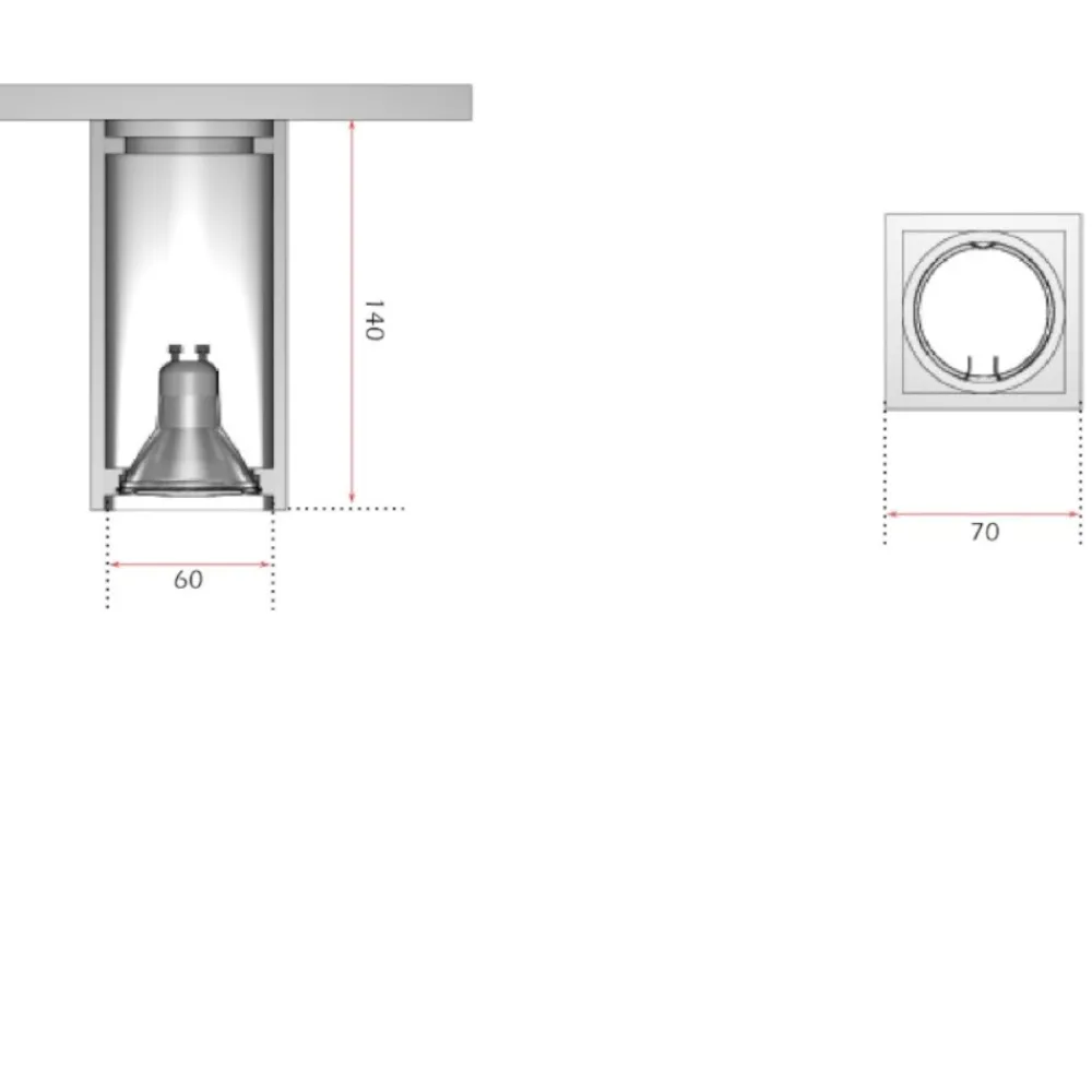 Faretti Da Soffitto-IsyLuce Faretto cubo da soffitto gesso bianco