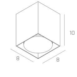 Faretti Da Soffitto-Top Light Faretto cubo da soffitto grigio toplight