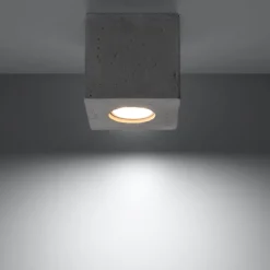 Faretti Da Soffitto-Selezionato da Mazzolaluce Faretto cubo da soffitto in cemento grigio per interno