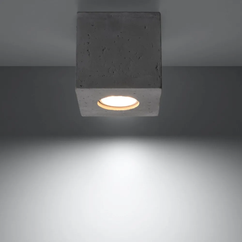 Faretti Da Soffitto-Selezionato da Mazzolaluce Faretto cubo da soffitto in cemento grigio per interno