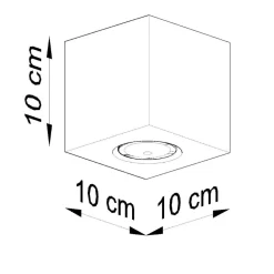 Faretti Da Soffitto-Selezionato da Mazzolaluce Faretto cubo da soffitto in cemento grigio per interno