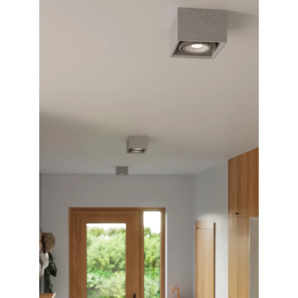 Faretti Da Soffitto-Selezionato da Mazzolaluce Faretto cubo da soffitto in cemento quadrata