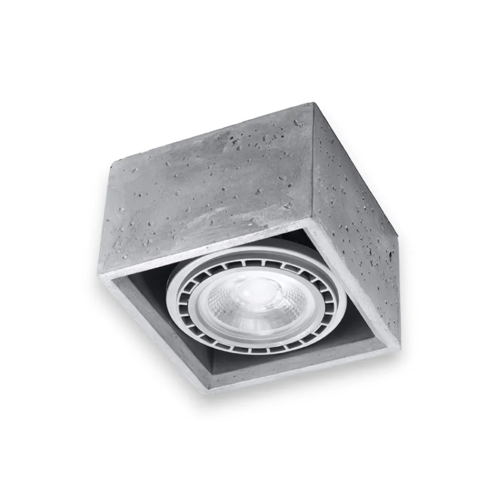Faretti Da Soffitto-Selezionato da Mazzolaluce Faretto cubo da soffitto in cemento quadrata