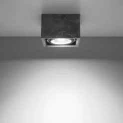 Faretti Da Soffitto-Selezionato da Mazzolaluce Faretto cubo da soffitto in cemento quadrata