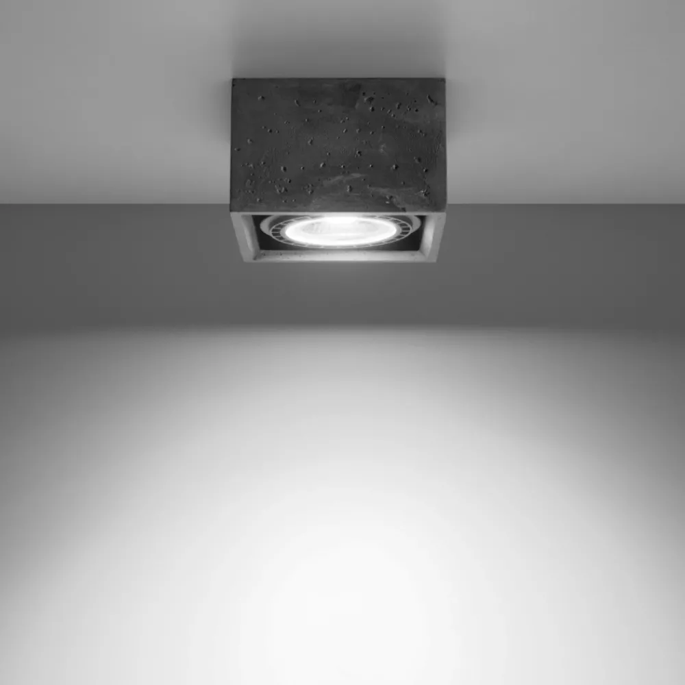 Faretti Da Soffitto-Selezionato da Mazzolaluce Faretto cubo da soffitto in cemento quadrata