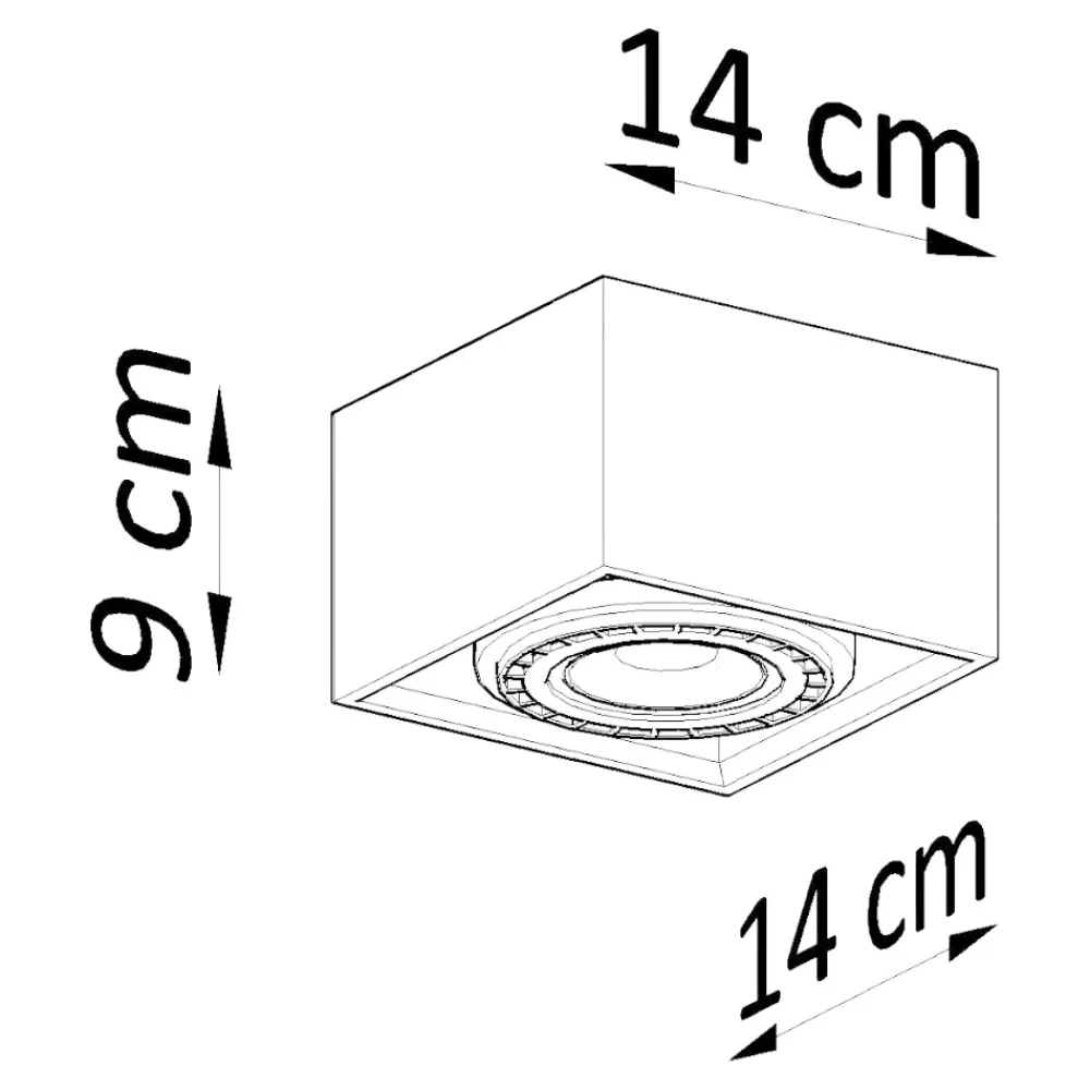 Faretti Da Soffitto-Selezionato da Mazzolaluce Faretto cubo da soffitto in cemento quadrata
