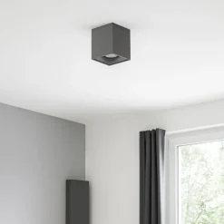 Faretti Da Soffitto-Selezionato da Mazzolaluce Faretto cubo da soffitto 4.5w 3000k dimmerabile grafite
