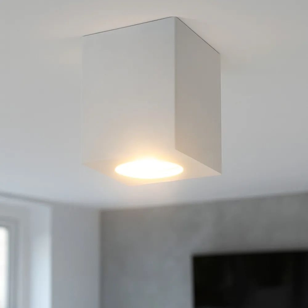 Faretti Da Soffitto-Selezionato da Mazzolaluce Faretto da cucina gu10 cubo di gesso bianco per interni