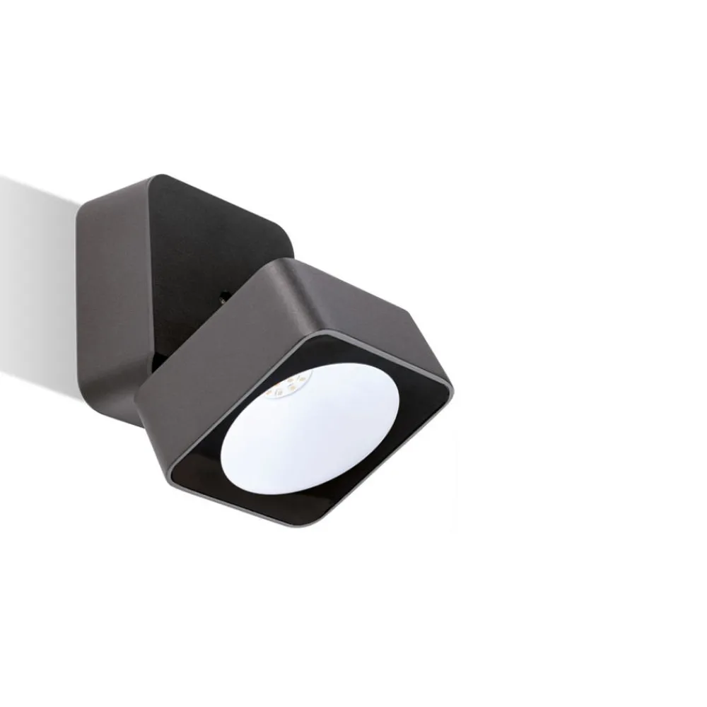 Faretti Da Esterno-Selezionato da Mazzolaluce Faretto da esterno a parete quadrato grafite led orientabile 7w 3000k