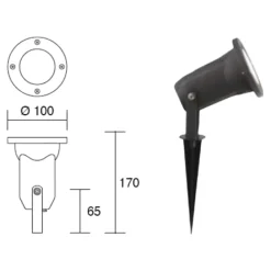 Faretti Da Esterno-IsyLuce Faretto da esterno a parete soffitto orientabile bianco