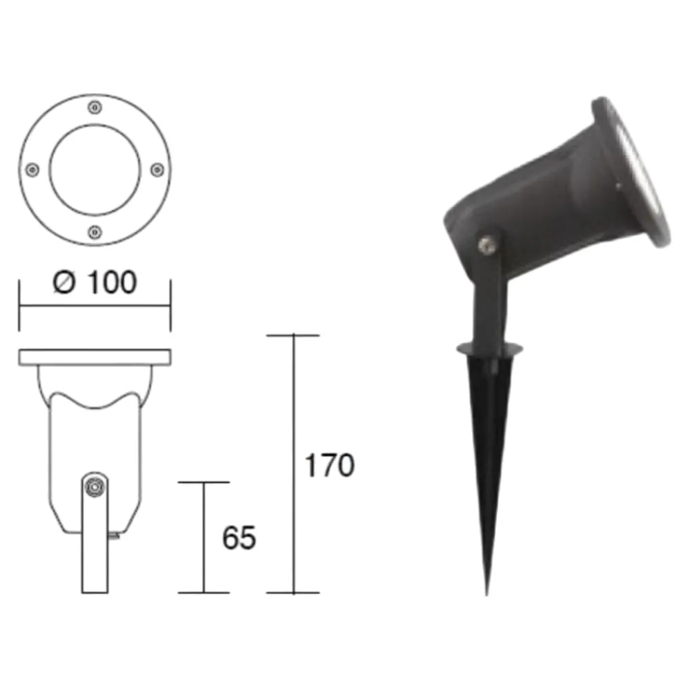 Faretti Da Esterno-IsyLuce Faretto da esterno a parete soffitto orientabile bianco