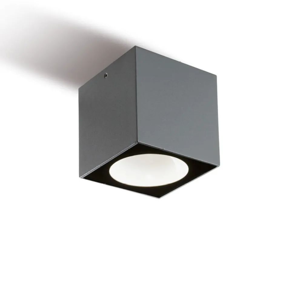 Faretti Da Esterno-Selezionato da Mazzolaluce Faretto da esterno a soffitto cubo grafite led 6w 4000k ip65