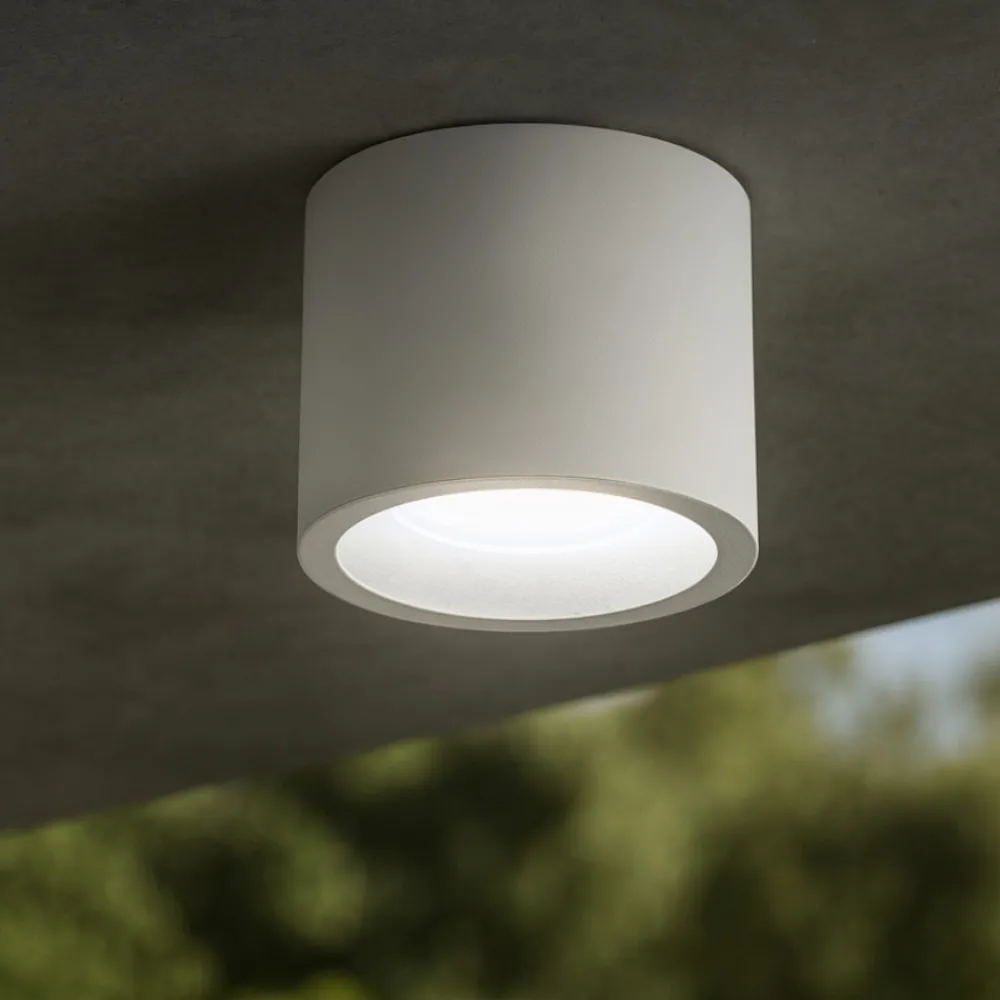 Faretti Da Esterno-Selezionato da Mazzolaluce Faretto da esterno a soffitto cilindro grigio led 12w 4000k ip65