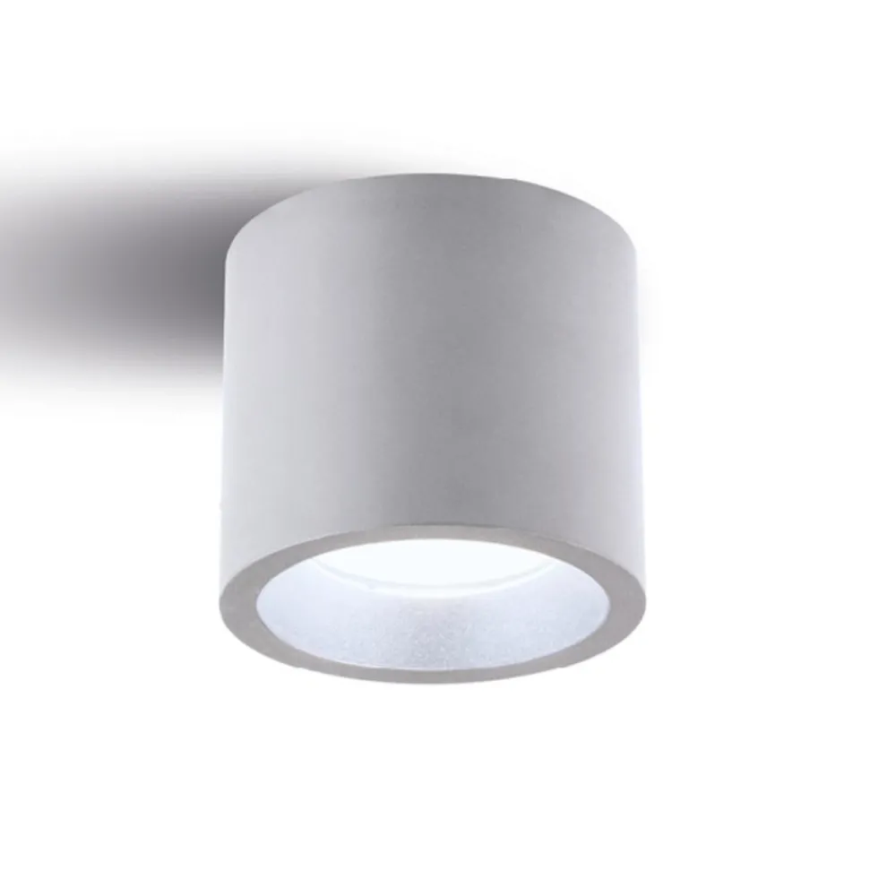 Faretti Da Esterno-Selezionato da Mazzolaluce Faretto da esterno a soffitto cilindro grigio led 12w 4000k ip65