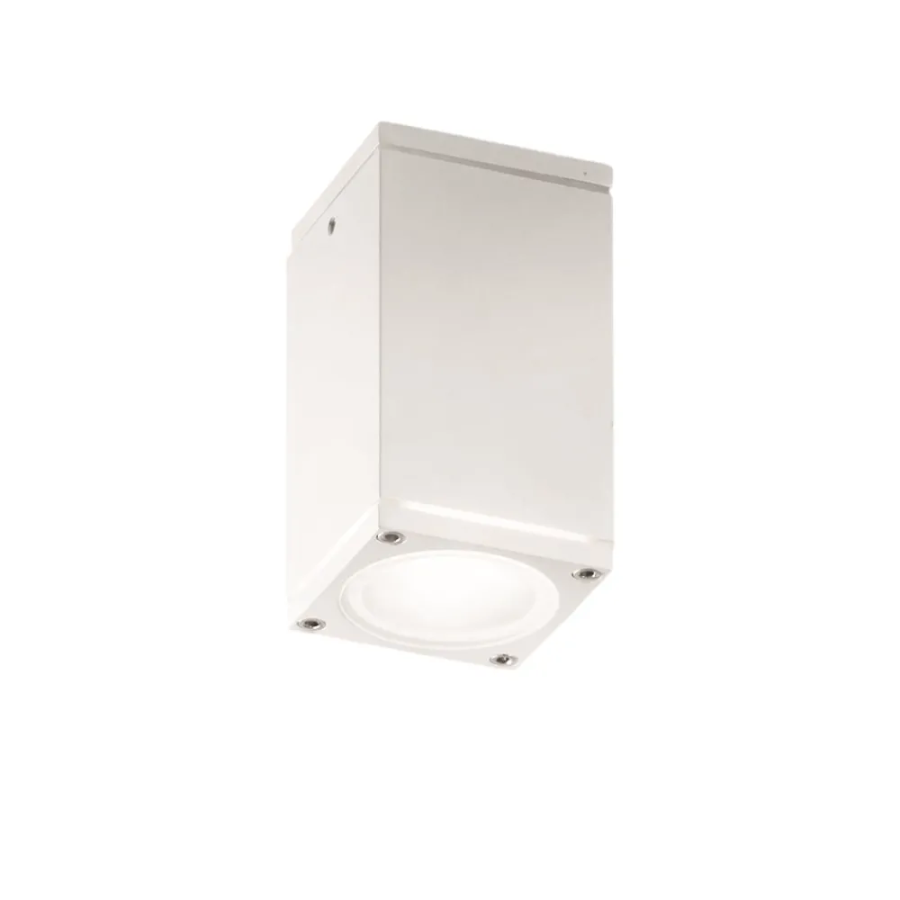 Faretti Da Esterno-IsyLuce Faretto da esterno a soffitto quadrato bianco
