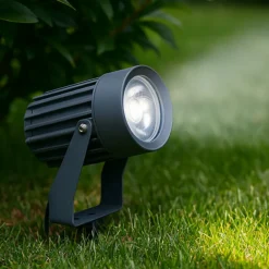 Faretti Da Esterno-Selezionato da Mazzolaluce Faretto da esterno con picchetto grigio moderno led 12w 4000k