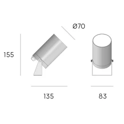 Faretti Da Esterno-Selezionato da Mazzolaluce Faretto da esterno grigio led 13w 3000k orientabile
