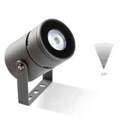 Faretti Da Esterno-Selezionato da Mazzolaluce Faretto da esterno grigio led 12w 4000k ottica 15