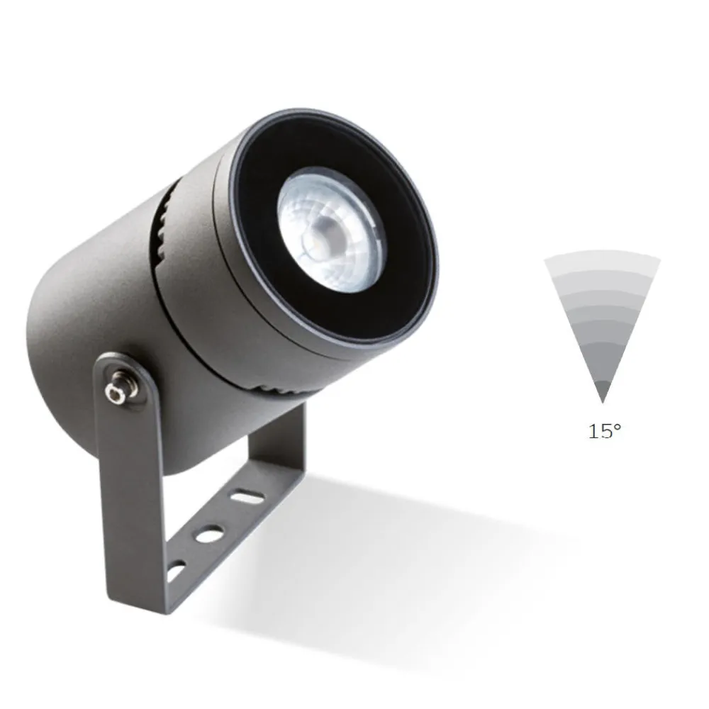 Faretti Da Esterno-Selezionato da Mazzolaluce Faretto da esterno grigio led 12w 4000k ottica 15
