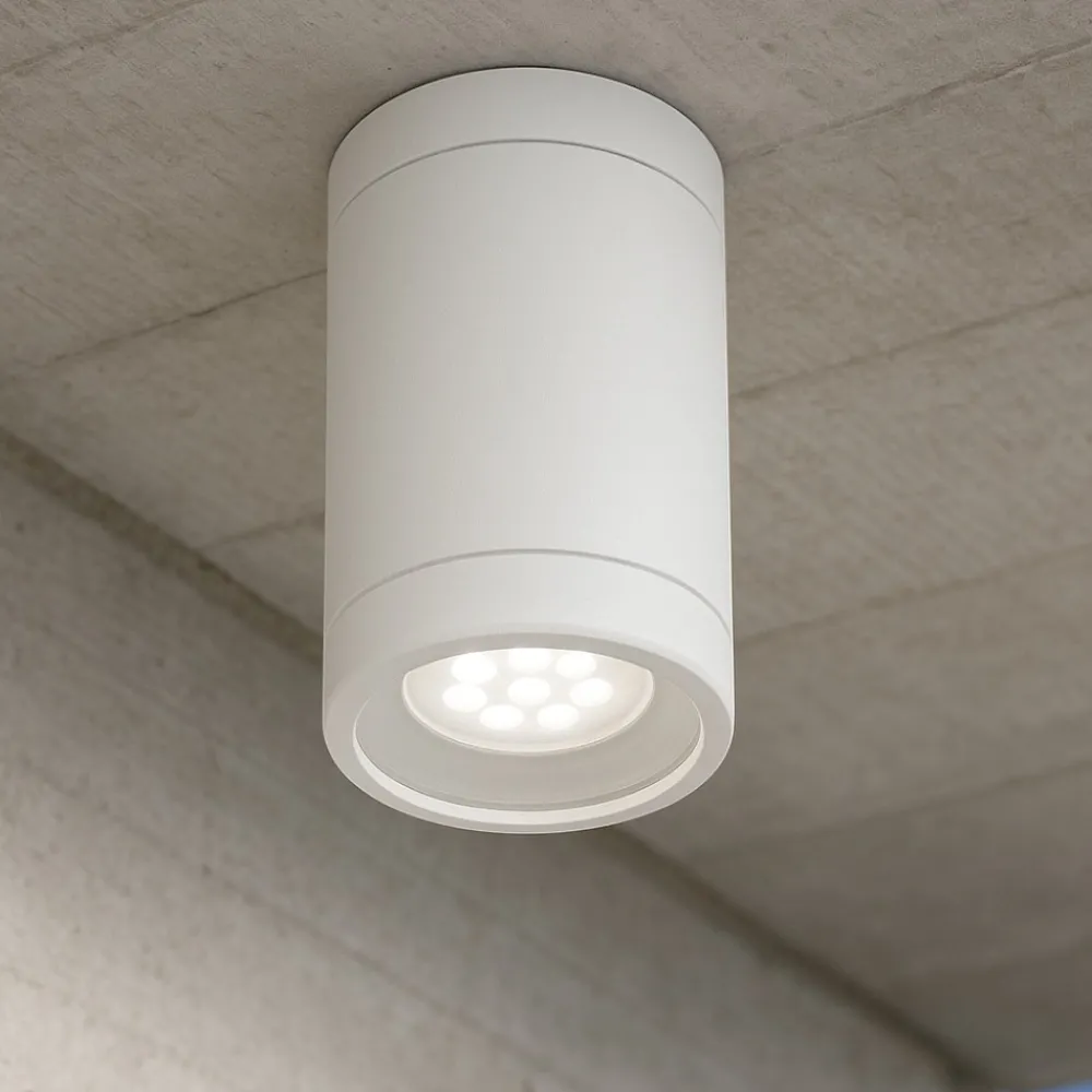 Faretti Da Esterno-Selezionato da Mazzolaluce Faretto da esterno led a soffitto ip44 cilindro bianco gu10 fp