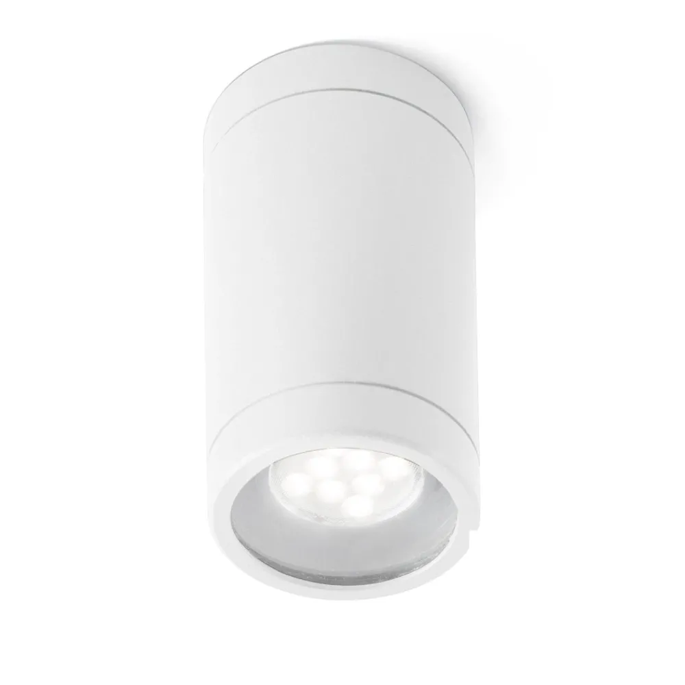 Faretti Da Esterno-Selezionato da Mazzolaluce Faretto da esterno led a soffitto ip44 cilindro bianco gu10 fp