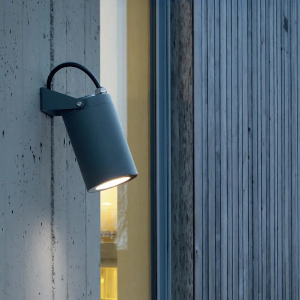 Faretti Da Esterno-Selezionato da Mazzolaluce Faretto da esterno led 13w 4000k cilindro grigio ip65