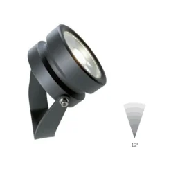 Faretti Da Esterno-Selezionato da Mazzolaluce Faretto da esterno nero con picchetto orientabile led 9w 3000k ottica 12