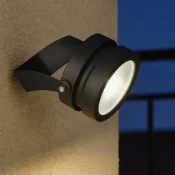 Faretti Da Esterno-Selezionato da Mazzolaluce Faretto da esterno nero led 9w 4000k ottica 24 ip65