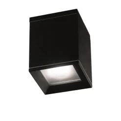 Faretti Da Esterno-IsyLuce Faretto da esterno nero per soffitto cubo quadrato
