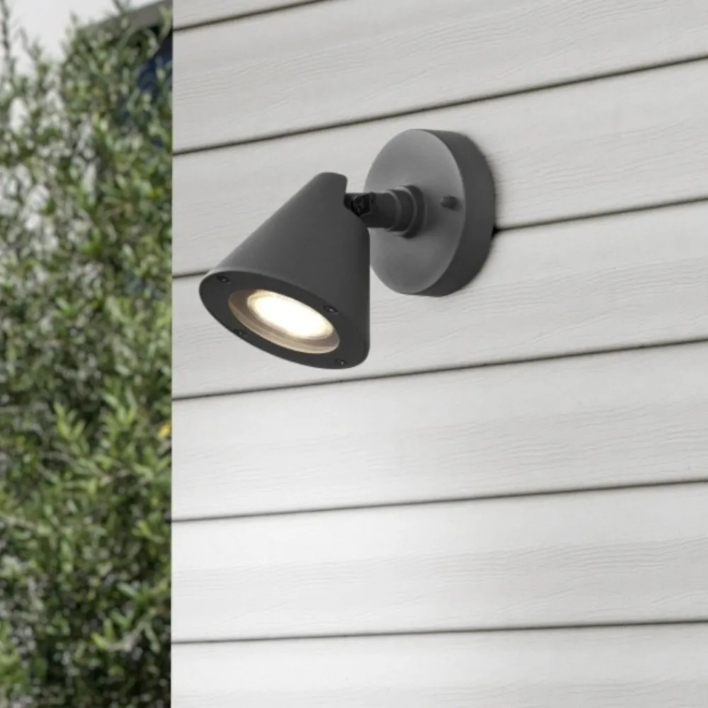 Faretti Da Esterno-Selezionato da Mazzolaluce Faretto da esterno orientabile antracite parete soffitto