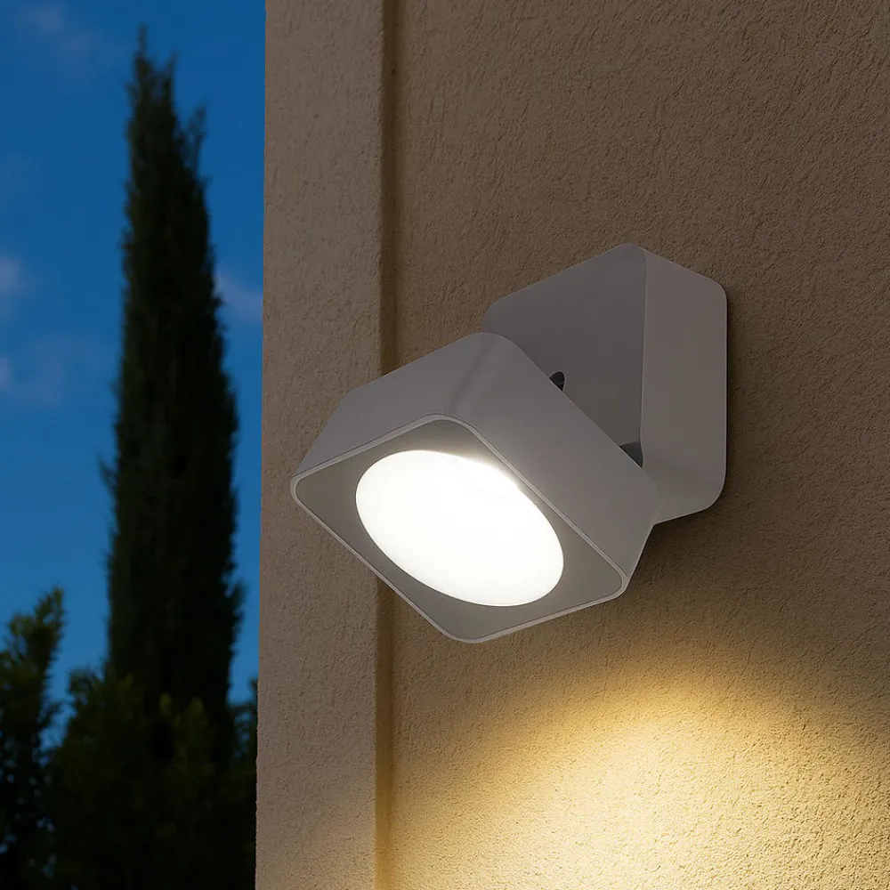 Faretti Da Esterno-Selezionato da Mazzolaluce Faretto da esterno quadrato bianco led 7w 4000k orientabile ip54