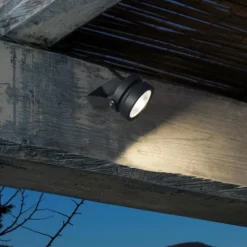 Faretti Da Esterno-Selezionato da Mazzolaluce Faretto da esterno 9w 3000k ottica 36 nero con picchetto ip65