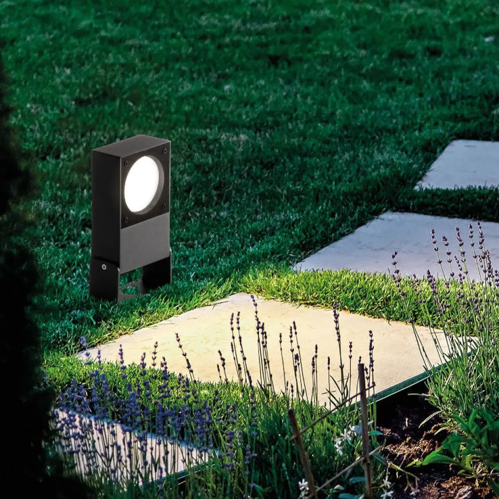 Faretti Da Esterno-Ideal Lux Faretto da giardino sirio pr1 nero ip65 orientabile