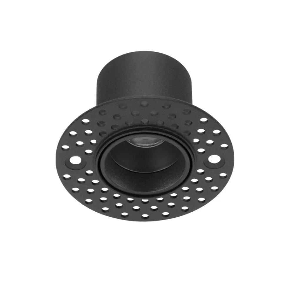 Faretti Da Incasso-Selezionato da Mazzolaluce Faretto da incasso a scomparsa led tondo per cartongesso nero 3w 3000k