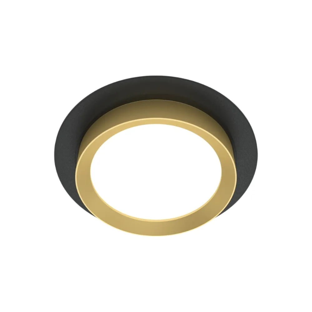 Faretti Da Incasso-Maytoni Faretto da incasso a soffito oro nero rotondo gx53 hoop