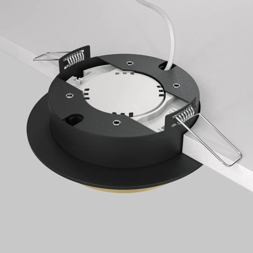 Faretti Da Incasso-Maytoni Faretto da incasso a soffito oro nero rotondo gx53 hoop