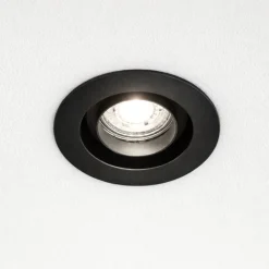 Faretti Da Incasso-Selezionato da Mazzolaluce Faretto da incasso a soffitto nero rotondo orientabile